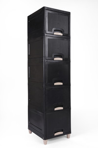 ASHLAS 5 Tier Organizer for Clothes/Kitchen Storage Rack/Modular Wardrobe for Cloth PP PP Collapsible Wardrobe