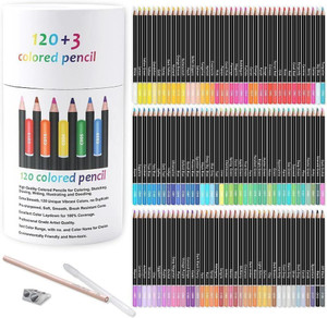Wynhard 120 Piece Colour Pencil Set Drawing Pencil Color Pencil Set for Artists Drawing Drawing Pencils Shaped Color Pencils