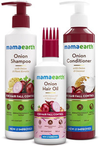 Mamaearth "Anti Fall Spa Range with Onion Hair Oil + Shampoo + Conditioner for Control"