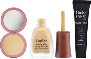Dazller Face Makeup Essentials - Honey R32 - Foundation,12ml + Compact,9g + Primer,10g