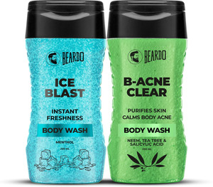 BEARDO Ice Blast & B-Acne Clear Body Wash 200 ml Each - Image 6