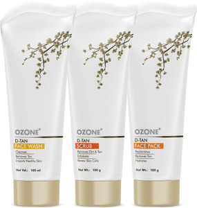 OZONE Tan Removal Trio (D Tan face wash 100g + D Tan scrub 100g