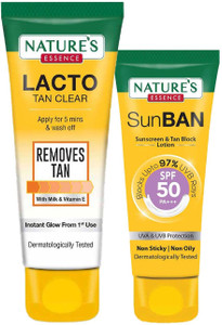Nature's Essence SunBan Sunscreen Spf50_60ml + Lacto Tan Clear_100g