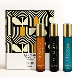 Arabian Aroma Perfume Gift Set for Him, Old Money, Alpha Male & Blue Ocean, Long Lasting | Premium Apparel Fragrance Gift Set,