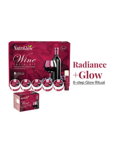 NutriGlow Red Wine Facial Kit (250 gm) + Wine Bleach Cream (43 gm) /Natural Glow /Deep Cleanses /Glowing Skin/ All Skin Type
