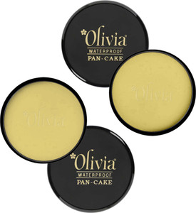 Olivia Waterproof Pan Cake 100% Waterproof Shimmering Finish Compact | 25g | Pack of 2 Compact