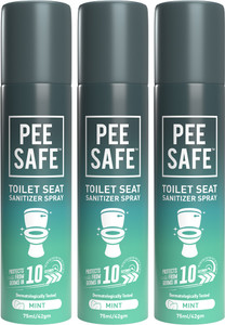 Pee Safe Toilet Seat Sanitizer Mint 75 ml - Pack of 3 Mint Spray Toilet Cleaner