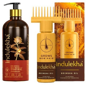 indulekha Bringha 100 Oil & Bringha 580 Ml shampoo | Reduces Hair Fall and Grows New Hair