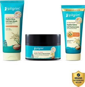 Pilgrim Korean Rice Water Facewash, Hydra Glow Moisturizer & Gel - Image 6