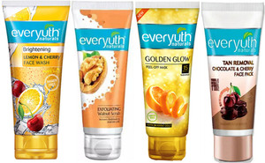 Everyuth Naturals Lemon & Cherry Face Pack of 4 · 50 g (200 g total) - Image 1