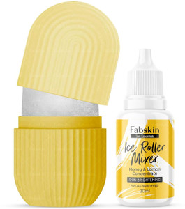 Fabskin Ice Roller For Face, Neck and Body | With Lemon & Honey Ice Roller Mixer 30ml