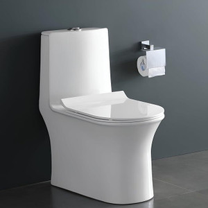 clayplus LUNAR S-TRAP CERAMIC ONE PIECE WESTERN TOILET COMMODE WITH SEAT COVER Western Commode