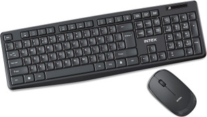 Intex IT-WLKBM01 Wireless Standard Desktop Keyboard Compatible with Desktop, Laptop, Mac Power Wireless Keyboard and Mouse Combo Set