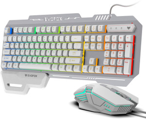 EVOFOX Warhammer 2 Semi-Mechanical Wired Keyboard & Mouse, Magnetic Wrist Pad, 7200 DPI Wired USB Standard Laptop Keyboard Compatible with Desktop, Laptop, Tablet, iPad, Mac