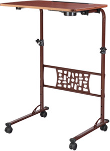 TABLE MAGIC Urban Raiser Mahogany Tall Boy Laptop Table with Castors Engineered Wood Multipurpose Table