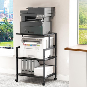Winstar 3-Tier Printer Stand, Solid & Sturdy, Modern Look, Space Saving | Metal Computer Desk