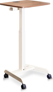 Frido Portable Standing Desk for Home & Office | Height-Adjustable, Lockable Wheels Solid Wood Workstation