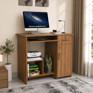 neuspace Buker Computer Table with Shelf, Laptop Table Large Size, Engineered Wood Computer Desk