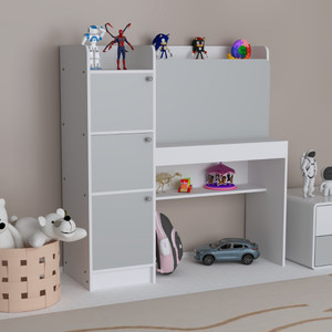 ROOSO LIVING Vision 3 Door Study Table with Storage Cabinet & Bookshelf Engineered Wood Computer Desk