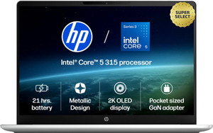 HP Omnibook 3 Next Gen AI PC, 2K OLED Intel Core 5 Series 3 315 - (12 GB/512 GB SSD/Windows 11 Home) 14-ht0242TU Laptop