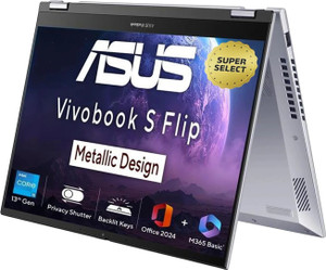 ASUS Vivobook S14 Flip (2025) with Office 2024 + M365 Basic*, Backlit Keyboard, Intel Core i5 13th Gen 13420H - (16 GB/512 GB SSD/Windows 11 Home) TP3402VAO-LZ612WS 2 in 1 Laptop