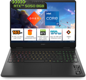 HP OMEN Intel Core i7 14th Gen 14650HX - (24 GB/1 TB SSD/Windows 11 Home/8 GB Graphics/NVIDIA GeForce RTX 5050) 16-am0241TX Gaming Laptop