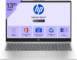 HP 15s Metal Intel Core i3 13th Gen 1315U - (8 GB/512 GB SSD/Windows 11 Home) 15-hr0005TU Thin and Light Laptop