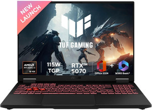 ASUS TUF Gaming A16 (2025) with Office 2024 + M365 Basic* AMD Ryzen 9 16 Core 8940HX - (16 GB/1 TB SSD/Windows 11 Home/8 GB Graphics/NVIDIA GeForce RTX 5070/165 Hz) FA608PP-QT014WS Gaming Laptop