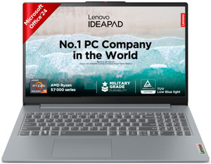 Lenovo IdeaPad Slim 3 with 1Yr ADP AMD Ryzen 5 Quad Core 7520U - (16 GB/512 GB SSD/Windows 11 Home) 15AMN8 Thin and Light Laptop