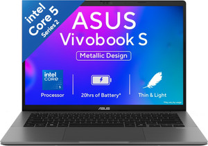 ASUS Vivobook S14 (2025)(i5 14th Gen) with Office 2024 + M365 Basic* Backlit Keyboard Intel Core 5 210H - (16 GB/512 GB SSD/Windows 11 Home) S3407VA-LY080WS Thin and Light Laptop
