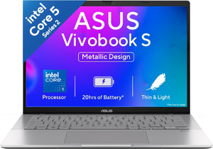 ASUS Vivobook S14 (2025)(i5 14th Gen) with Office 2024 + M365 Basic* Backlit Keyboard Intel Core 5 210H - (16 GB/512 GB SSD/Windows 11 Home) S3407VA-LY075WS Thin and Light Laptop