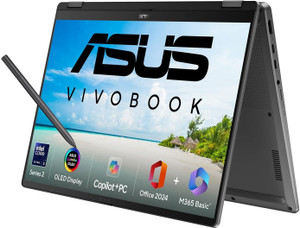 ASUS Vivobook 14 Flip OLED (2026) with Touch Screen, Metallic Design, Intel Core Ultra 5 226V - (16 GB/512 GB SSD/Windows 11 Home) TP3407SA-SG183WS 2 in 1 Laptop