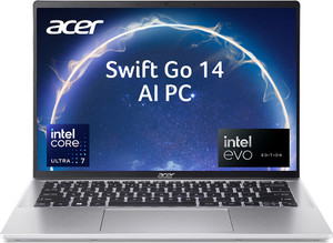 Acer Swift Go 14 EVO Powered AI PC Intel Core Ultra 7 155H - (16 GB/1 TB SSD/Windows 11 Home) SFG14-72T -7612 Thin and Light Laptop