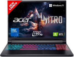 Acer NITRO V 16S (i5 14th Gen) Intel Core 5 - (16 GB/512 GB SSD/Windows 11 Home/8 GB Graphics/NVIDIA GeForce RTX NVIDIA GeForce RTX 5050/180 Hz) ANV16S-71 Gaming Laptop
