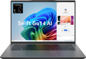 Acer Swift Go 14 Office 2024 + M365 Basic Snapdragon X Plus - (16 GB/512 GB SSD/Windows 11 Home) SFG14-01-X9C8 Thin and Light Laptop 14.5 Inch, Steel 