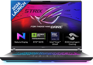ASUS ROG Strix G16 (2026) Intel Core Ultra 9 290HX Plus - (32 GB/1 TB SSD/Windows 11 Home/8 GB Graphics/NVIDIA GeForce RTX 5070/300 Hz) G615LP-TS210WS Gaming Laptop