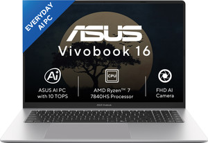 ASUS Vivobook 16 Ryzen 7 7840HS 8GB 512GB Silver - Image 1