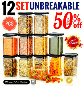 Womens 1st Choice Unbreakable Premium Quality Air Tight Modular Kitchen Plastic Storage Containers Combo Set Multicolor  - 1200 ml