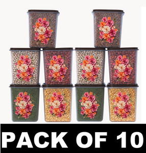 BREGUL Plastic Kitchen Containers, Airtight Food Storage Boxes-(Pack of 10)  - 2000 ml