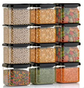 Shopixo Shopixo Unbreakable Air Tight Square Plastic Containers Set 500 ML Pack 12  - 500 ml