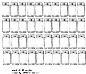 Antique Buyer Glass jars for kitchen storage 1kg set, Cube Jar 1000 ml, Airtight, transparent - 1000 ml Glass Cereal Dispenser  - 1000 ml