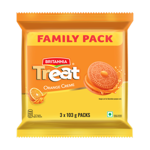 BRITANNIA Treat Orange Cream Sandwich Biscuit