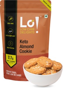 Lo! Almond Keto Cookies | Low Carb Snacks | Zero Added Sugar Keto Snacks - 200g Cookies