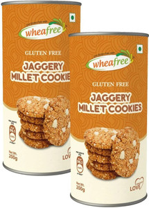 wheafree Gluten Free Jaggery Millet Cookies (Pack of 2-200g each) with Legumes & Nuts Cookies Biscuit