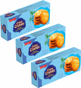 BAKEMATE Crispy Crumbs Premium Coconut Cookies Combo Pack of 3 Cookies Biscuit