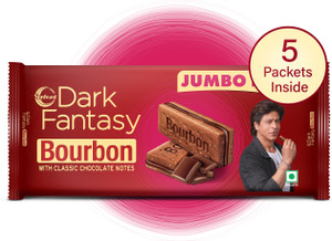 Sunfeast Dark Fantasy Bourbon, Classic Biscuit Made With Real Chocolate, Pack of 1, Cream Filled Biscuit