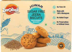 Zerobeli Sugar Free Jowar Jeera Cookies | No Maida and Palm Oil | Diabetic Friendly Bakery Biscuit