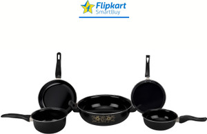 Flipkart SmartBuy Induction Non Stick Cookware Set Combo of 5 Pcs - Induction Bottom Non-Stick Coated Cookware Set