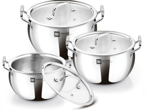 BERGNER TriPly Stainless Steel 3 Piece इंडक्शन बॉटम कुकवेयर सेट