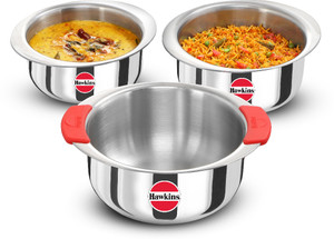 Hawkins Kitchen Gift Pack 2023 (23SGP) 1.5 Litre, 2 Litre, 2.5 Litre Patila, Tope Induction Bottom Cookware Set